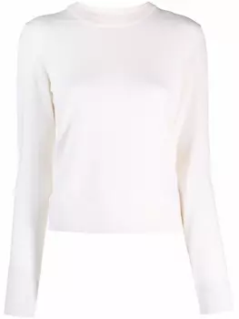 Maison Margiela джемпер тонкой вязки с круглым вырезом, белый