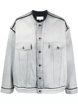 Maison Margiela джинсовая куртка с декоративной строчкой, синий