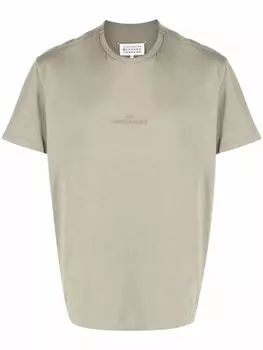Maison Margiela футболка из джерси с вышитым логотипом, зеленый
