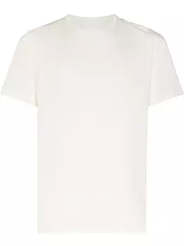 Maison Margiela футболка из джерси с вышитым логотипом, нейтральный цвет