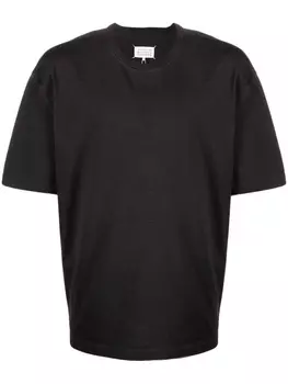 Maison Margiela футболка с декоративной строчкой, серый