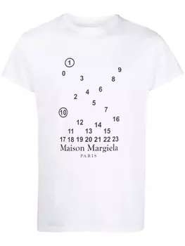 Maison Margiela футболка с узором, белый