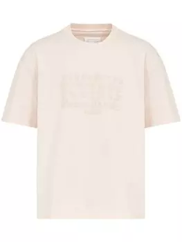 Maison Margiela футболка с вышитым логотипом, розовый