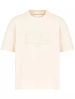 Maison Margiela футболка с вышивкой, нейтральный цвет