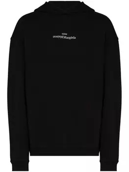 Maison Margiela худи с вышитым логотипом, черный