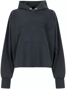 Maison Margiela худи с вышитым логотипом, серый