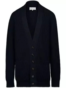 Maison Margiela кардиган Donegal с V-образным вырезом, синий