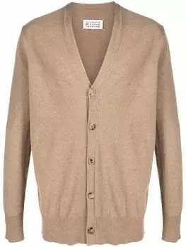 Maison Margiela кардиган с V-образным вырезом, коричневый