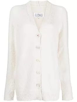 Maison Margiela кардиган с V-образным вырезом, нейтральный цвет
