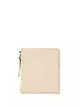 Maison Margiela картхолдер на молнии с декоративной строчкой, нейтральный цвет