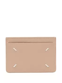 Maison Margiela картхолдер с декоративной строчкой, коричневый