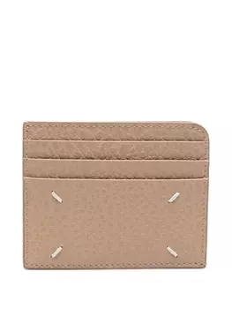 Maison Margiela картхолдер с декоративной строчкой, коричневый