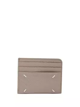 Maison Margiela картхолдер с декоративной строчкой, нейтральный цвет