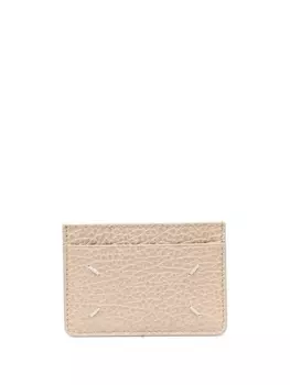 Maison Margiela картхолдер с декоративной строчкой, нейтральный цвет