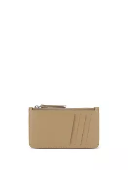 Maison Margiela картхолдер с декоративной строчкой, нейтральный