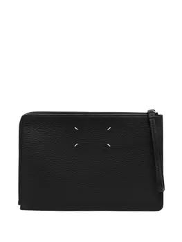 Maison Margiela клатч с декоративной строчкой, черный