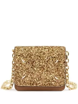 Maison Margiela кошелек на цепочке с блестками, золотистый