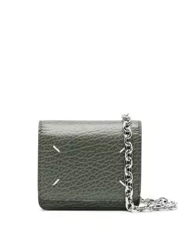 Maison Margiela кошелек с декоративной строчкой, зеленый