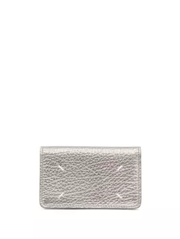 Maison Margiela кожаный держатель карт Four Stitches, серебристый