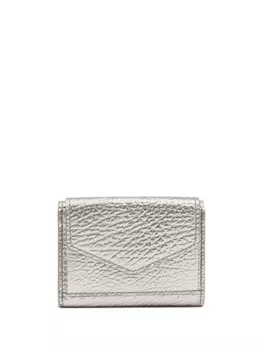 Maison Margiela кожаный кошелек с четырьмя стежками, серебристый