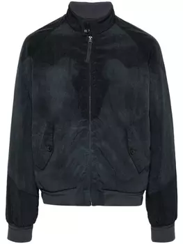 Maison Margiela куртка на молнии с жатым эффектом, синий