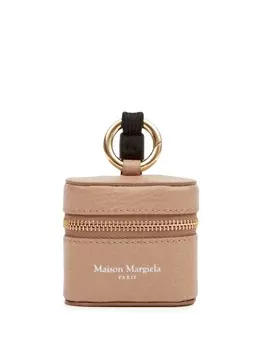 Maison Margiela logo-stamp leather airpods case, нейтральный цвет