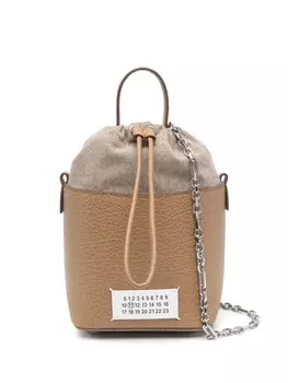 Maison Margiela маленькая сумка-ведро 5AC, коричневый