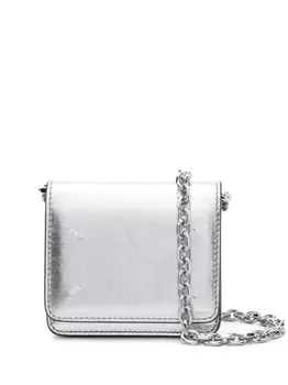 Maison Margiela маленький кошелек на цепочке, серебристый