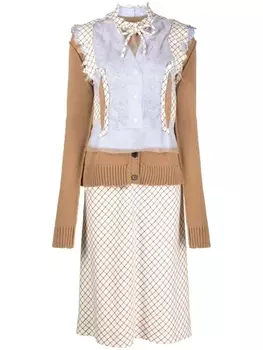 Maison Margiela многослойное платье-рубашка, нейтральный цвет