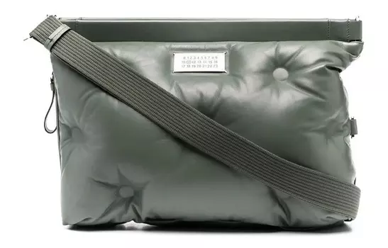 Maison Margiela Мужская кожаная сумка-клатч, сумка через плечо, цвет хаки-зеленый