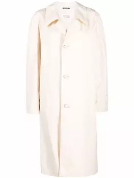 Maison Margiela однобортное пальто миди, нейтральный цвет