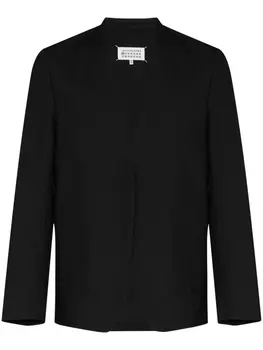 Maison Margiela однобортный пиджак без воротника, черный