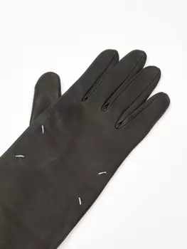 Maison Margiela перчатки с декоративной строчкой, черный