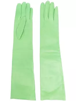 Maison Margiela перчатки с декоративной строчкой, зеленый