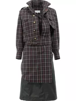 Maison Margiela платье асимметричного кроя в клетку, черный