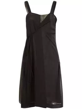 Maison Margiela платье миди с вышитым логотипом, черный