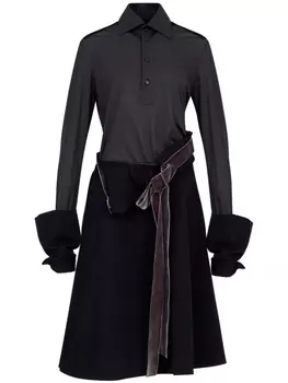 Maison Margiela платье миди со вставками, черный