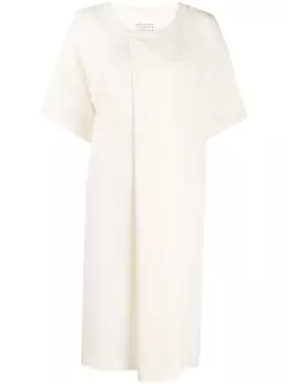 Maison Margiela платье оверсайз асимметричного кроя, нейтральный цвет