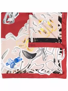 Maison Margiela платок с абстрактным принтом, красный