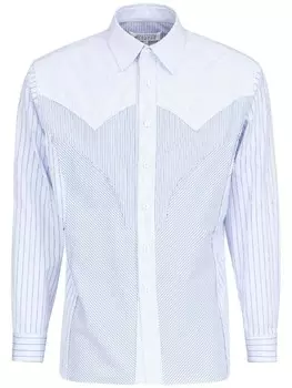 Maison Margiela полосатая рубашка со вставками, синий