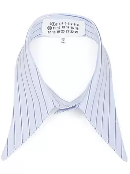 Maison Margiela полосатый хлопковый воротник рубашки, синий