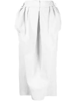 Maison Margiela присборенная джинсовая юбка миди, белый