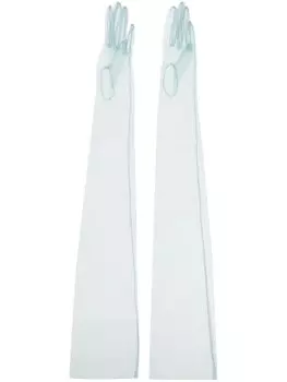Maison Margiela прозрачные перчатки из тюля, зеленый