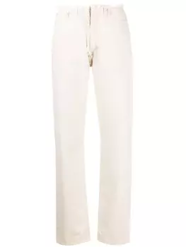 Maison Margiela прямые джинсы с бахромой, нейтральный цвет