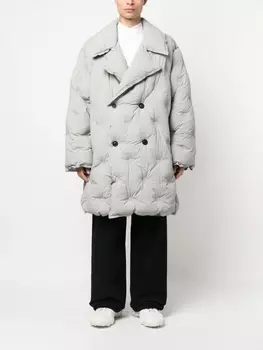 Maison Margiela пуховик с заостренными лацканами, серый