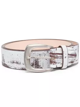 Maison Margiela ремень с эффектом потертости, коричневый