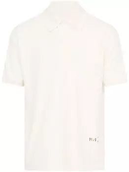 Maison Margiela рубашка поло с логотипом, белый