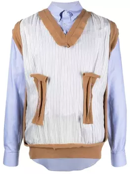 Maison Margiela рубашка Spliced, синий