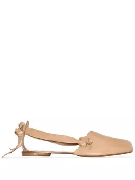 Maison Margiela сандалии Tabi с завязками, нейтральный