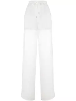 Maison Margiela сетчатые спортивные брюки прямого кроя, белый